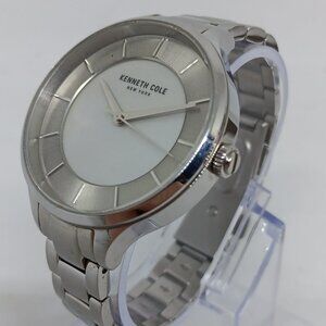 Kenneth Cole KC50017001 Women's 36mm Silver S/Steel MOP Dial Watch NEW BATTERY